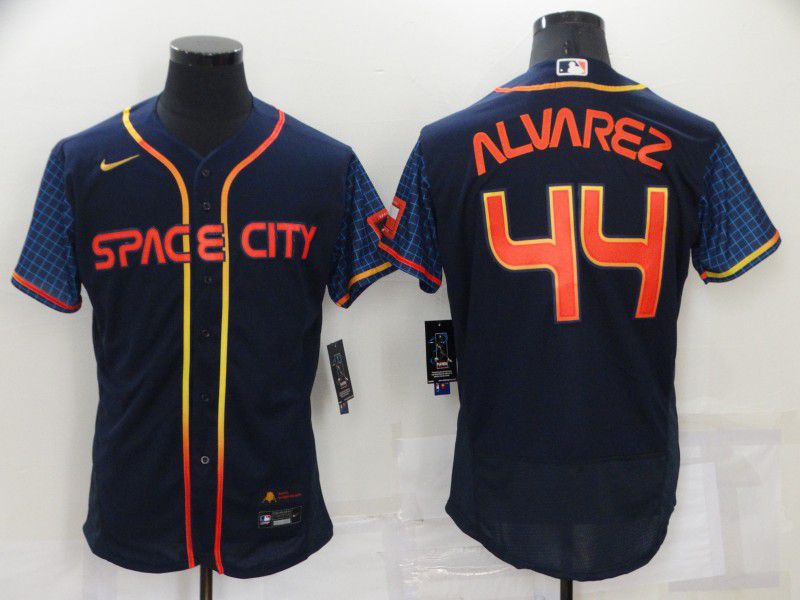 Men Houston Astros 44 Alvarez Blue City Edition Elite Nike 2022 MLB Jerseys